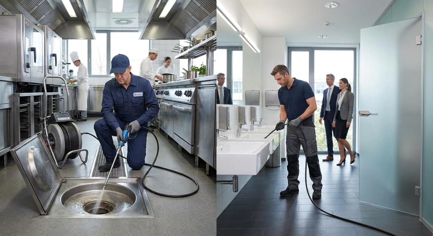 Commercial drain cleaning for restaurants and offices