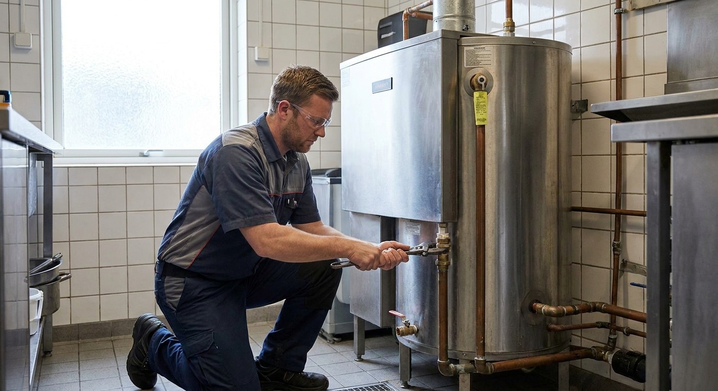 Commercial water heater installation for restaurants