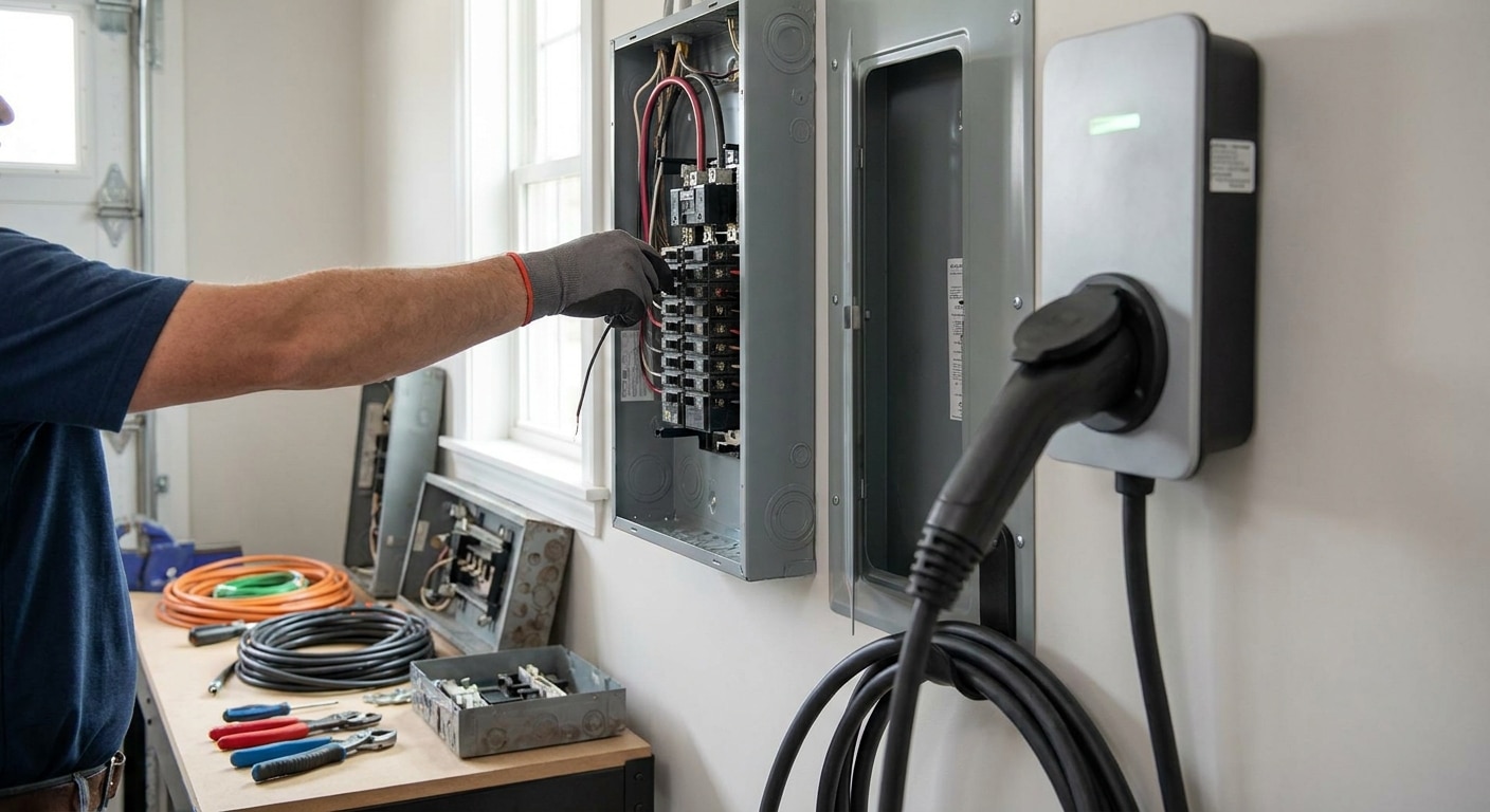 Electrical panel upgrade for EV charger installation