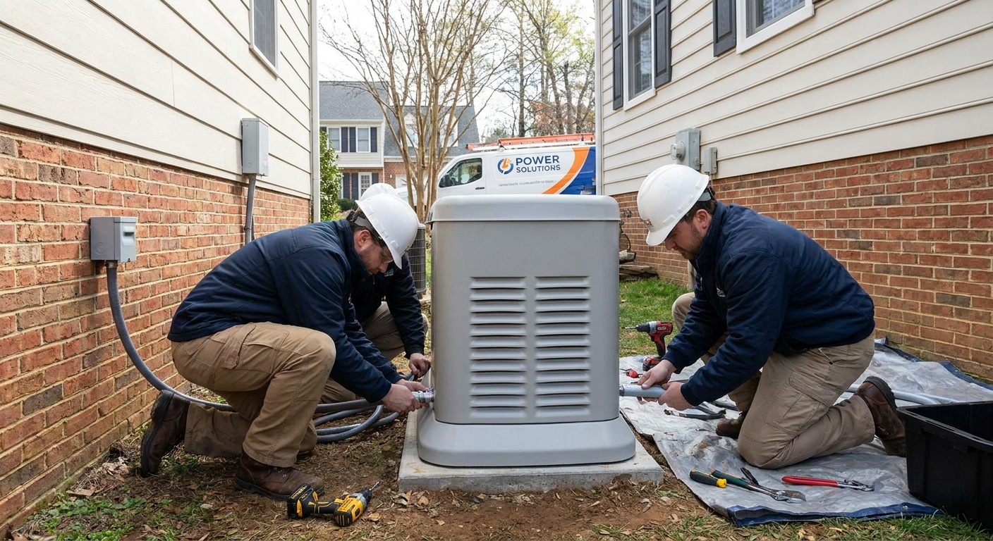 Whole-home generator installation for power outages